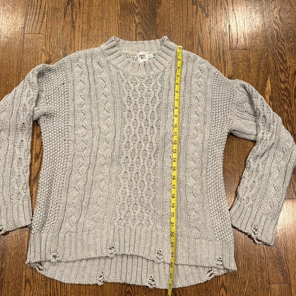 Princess Polly light gray mock neck cotton  cable knit sweater size M/L - Picture 5 of 6